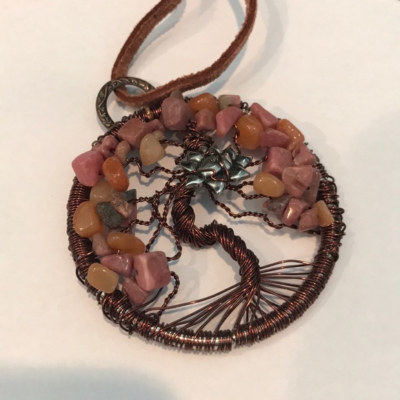 Handmade, Etsy Tree of Life Stone and Wire Pendant - Picture 3 of 5